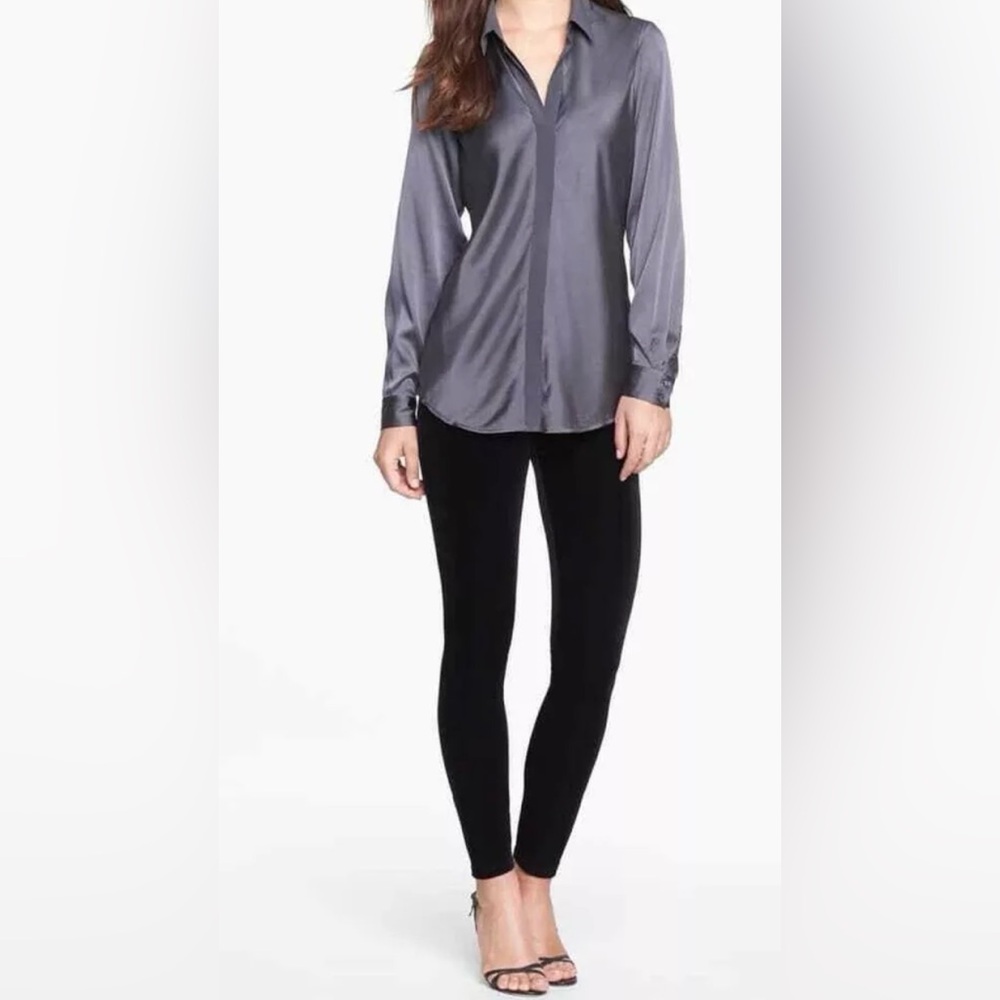 Eileen Fisher Women Black Velvet Ankle Length Leggings Pants Size S